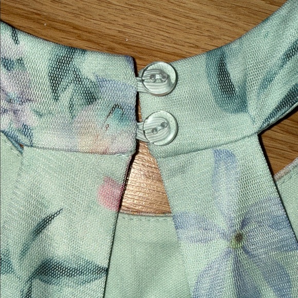 Rare Editions Floral Girls Dress Pastel Accents Halter Mesh Tulle Skirt Size 12 - Picture 8 of 9